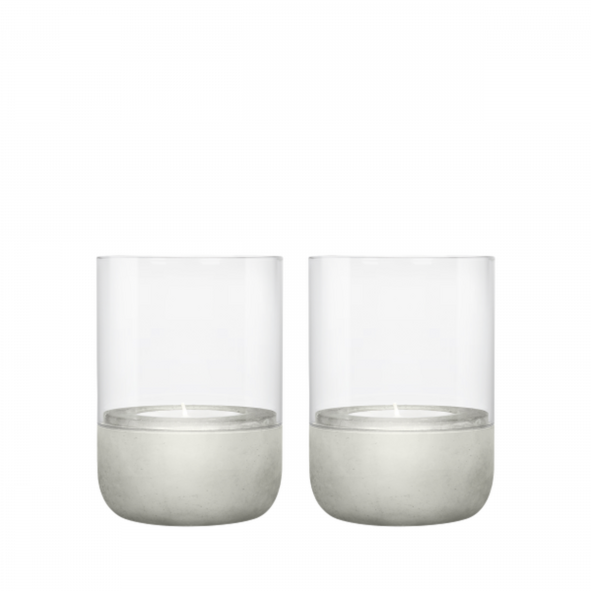 ZESTAW LATARENEK 66254 BLOMUS - greige/przejrzysty, Design, kamień/szkło (7,2/9,5cm) - Blomus