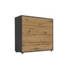 Kommode Mailand Typ 3 Anthrazit/Eichefarben - Anthrazit/Schwarz, MODERN, Holzwerkstoff/Kunststoff (79/73/33cm) - MID.YOU