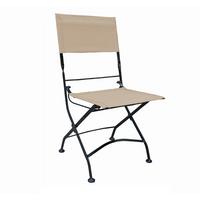 Gartenstuhl-Set Triest 2er-Set Schwarz/Beige - Beige/Schwarz, Basics, Kunststoff/Metall (45/89/58cm) - Gardenson