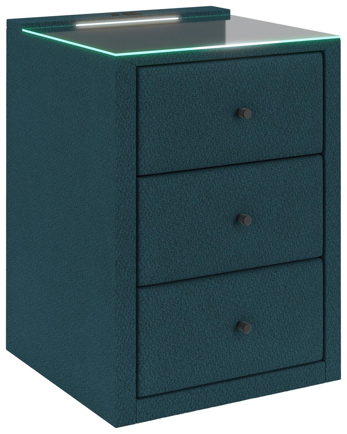 Noćni Ormarić Carmen - tirkizna, Konvencionalno, plastika (52/68/48,5cm) - Modern Living