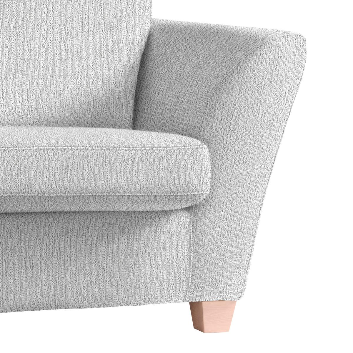 2-Sitzer-Sofa Devado Silberfarben - Silberfarben/Naturfarben, Holz/Textil (190/70-85/95cm) - Mömax