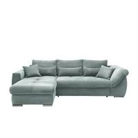 Wohnlandschaft Frederico Hellblau Cord - Chromfarben/Hellblau, MODERN, Holz/Textil (188/302cm) - MID.YOU