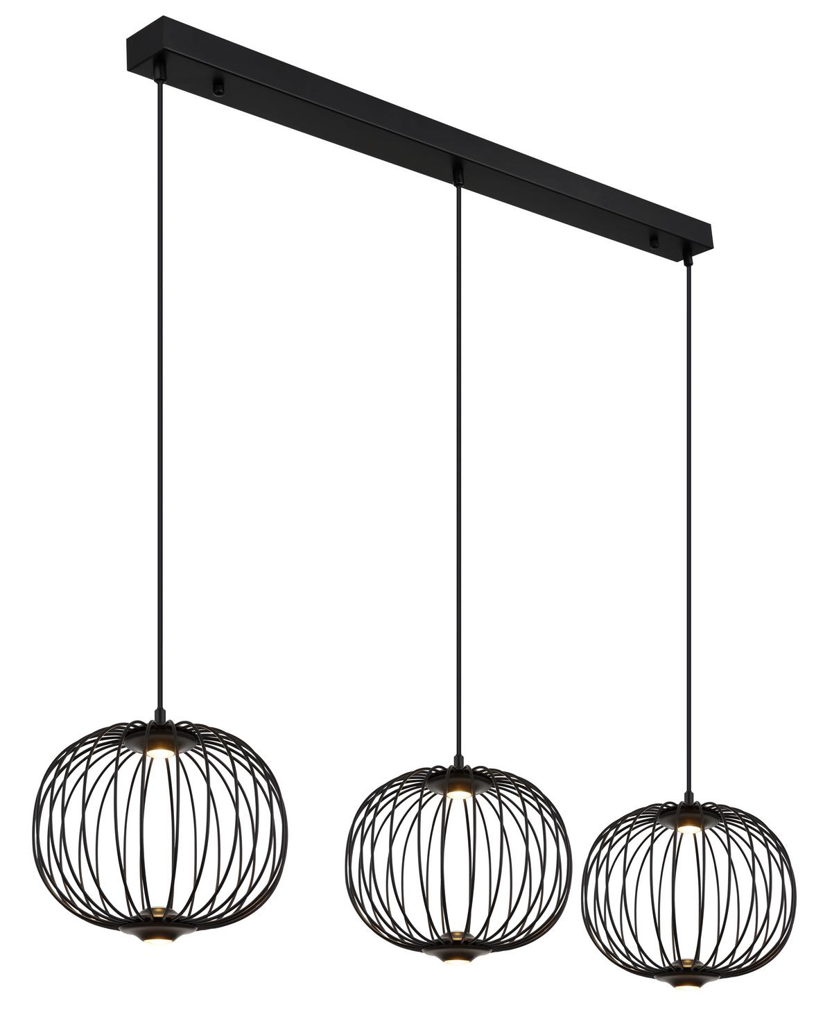 LED-Hängeleuchte Galway Schwarz max. 43 Watt - Schwarz, Basics, Kunststoff/Metall (126/30/150cm) - Globo