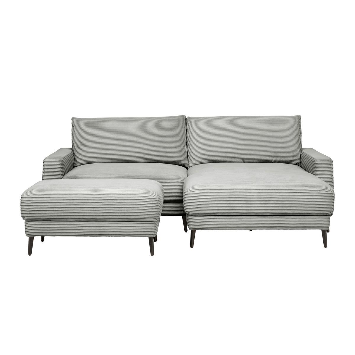 Wohnlandschaft Cora in Grau - Schwarz/Grau, MODERN, Holz/Textil (223/86/161cm) - Mömax