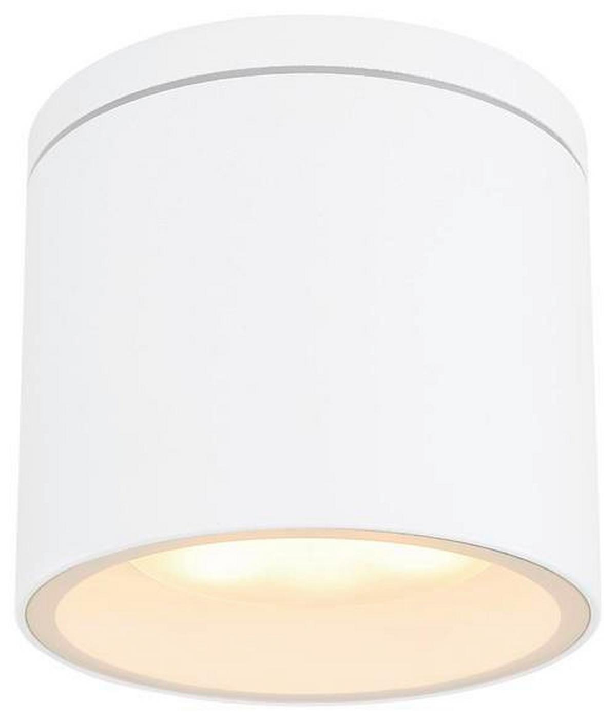 AUSSENDECKENLEUCHTE ALCALA D: 10,8 CM WEISS - Klar/Weiss, Basics, Glas/Metall (10,8/9,6cm) - Globo