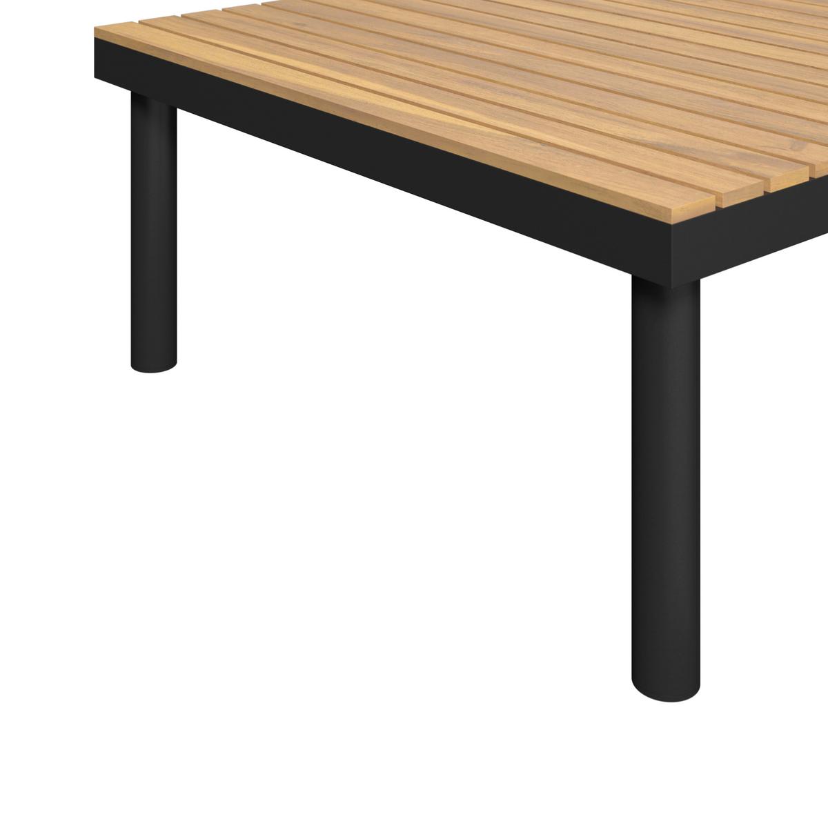 KOMPLET MEBLI TARASOWYCH BORIS - kolor akacjowy/czarny, Basics, metal/drewno (159/273,5cm) - Ambia Garden