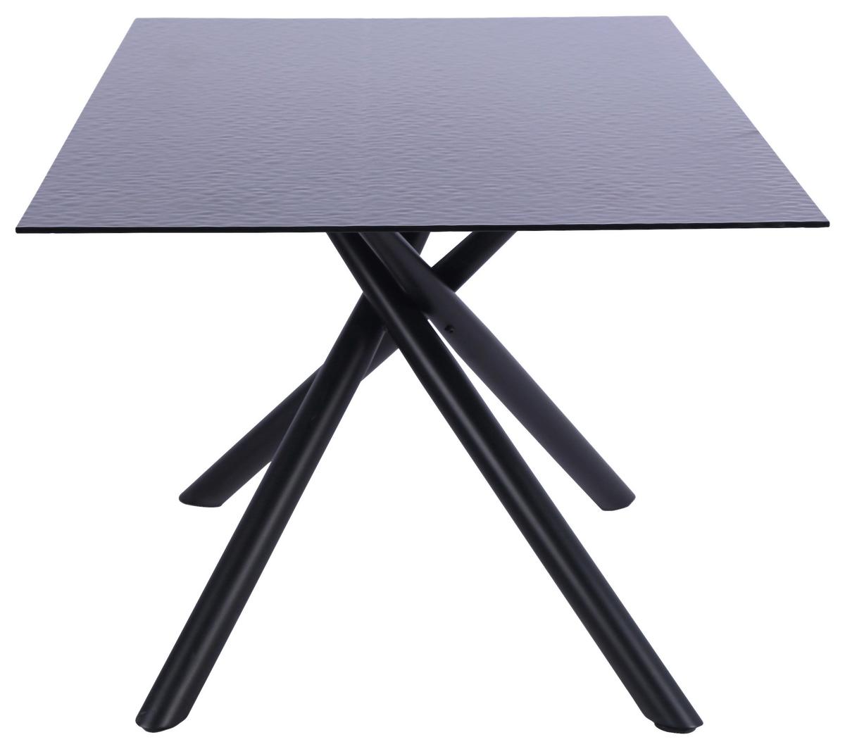 Étkezőasztal Piero - fekete, Lifestyle, Üveg/fém (150/76/90cm) - Mömax