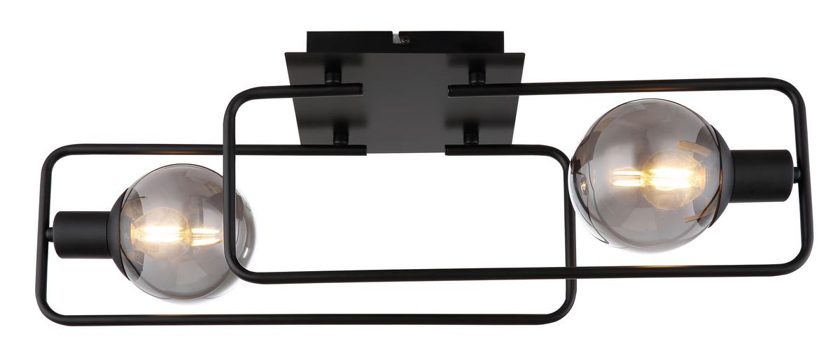 Deckenleuchte Blama max. 40 Watt - Schwarz, Design, Glas/Metall (61/23/19cm) - Globo