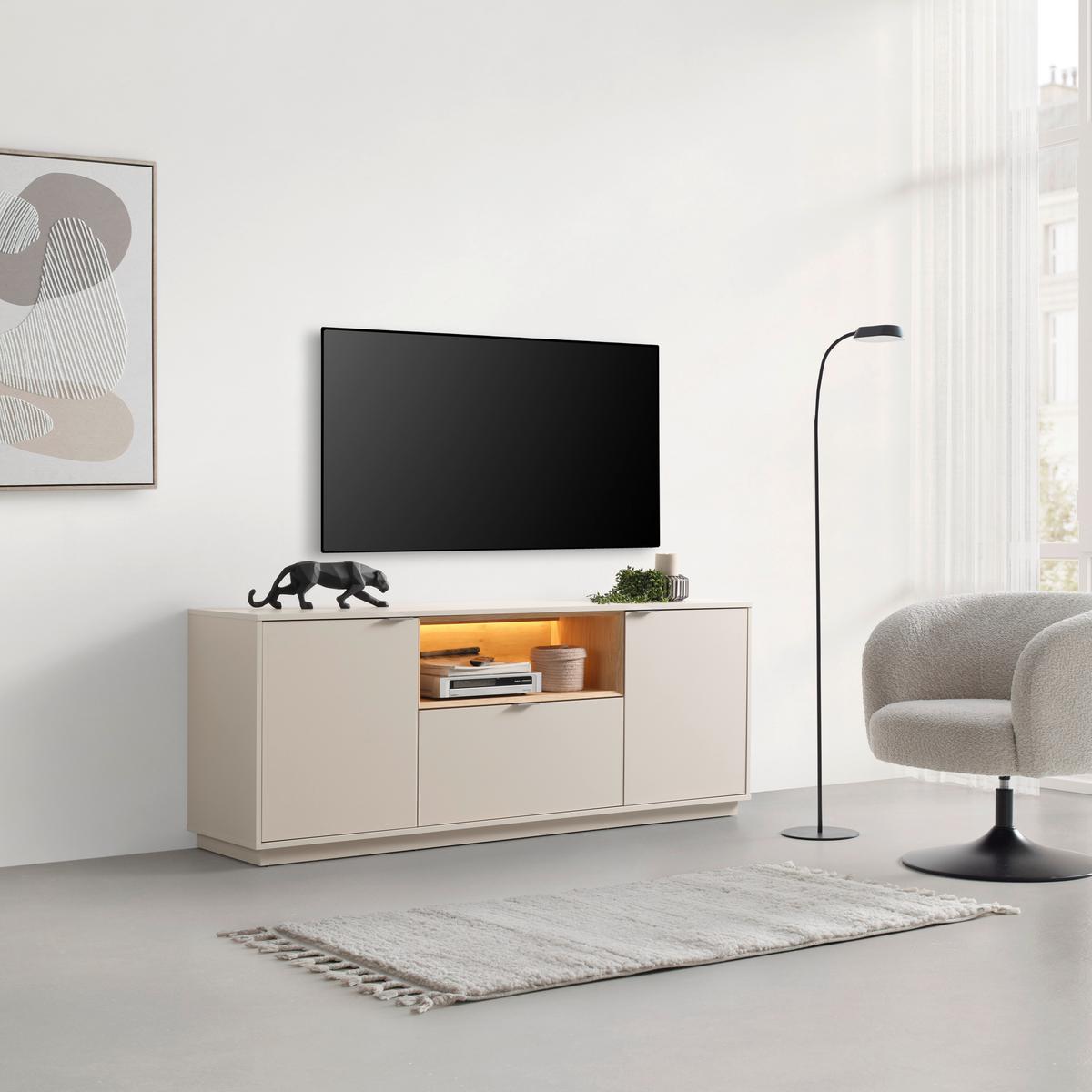 Sideboard Velasca Eichefarben/Kaschmir - Kaschmir/Eichefarben, MODERN, Holzwerkstoff/Kunststoff (180/68/40cm) - Premium Living