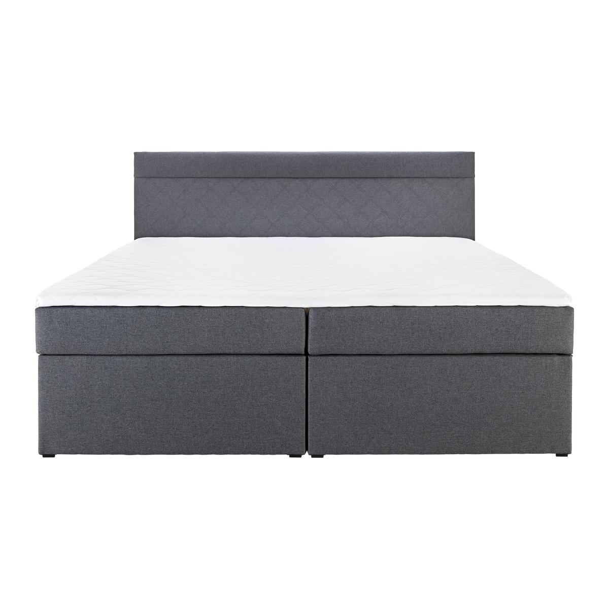 Boxspring Postelja Rosa, Antracit, 180x200 - temno siva/črna, Moderno, umetna masa/tekstil (180/200cm) - Bessagi Home