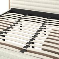 Polsterbett Tayla Elfenbein ca. 180x200 cm Stauraum - Hellbraun/Elfenbein, MODERN, Holz/Textil (180/200cm) - Bessagi Home