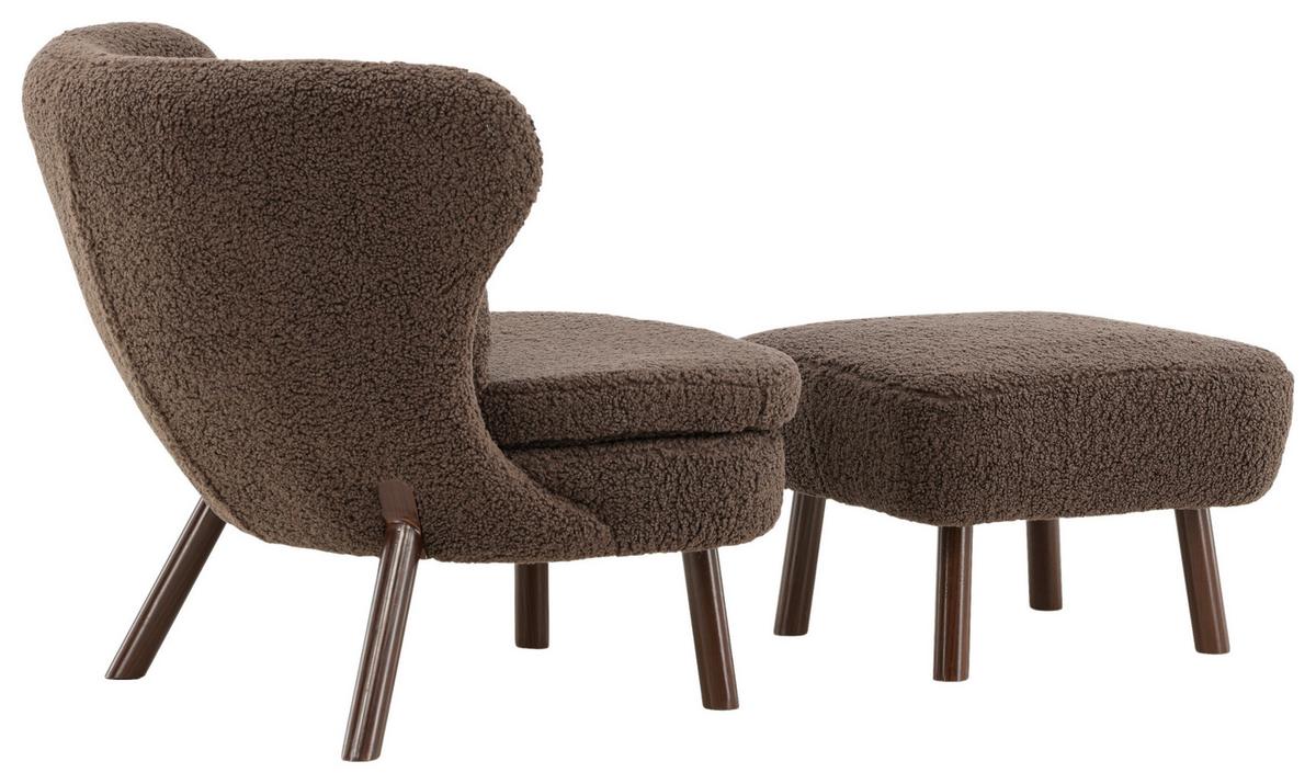 SESSELSET RYXÖ - Braun, Design, Textil/Metall (60,5/80/85cm) - Livetastic