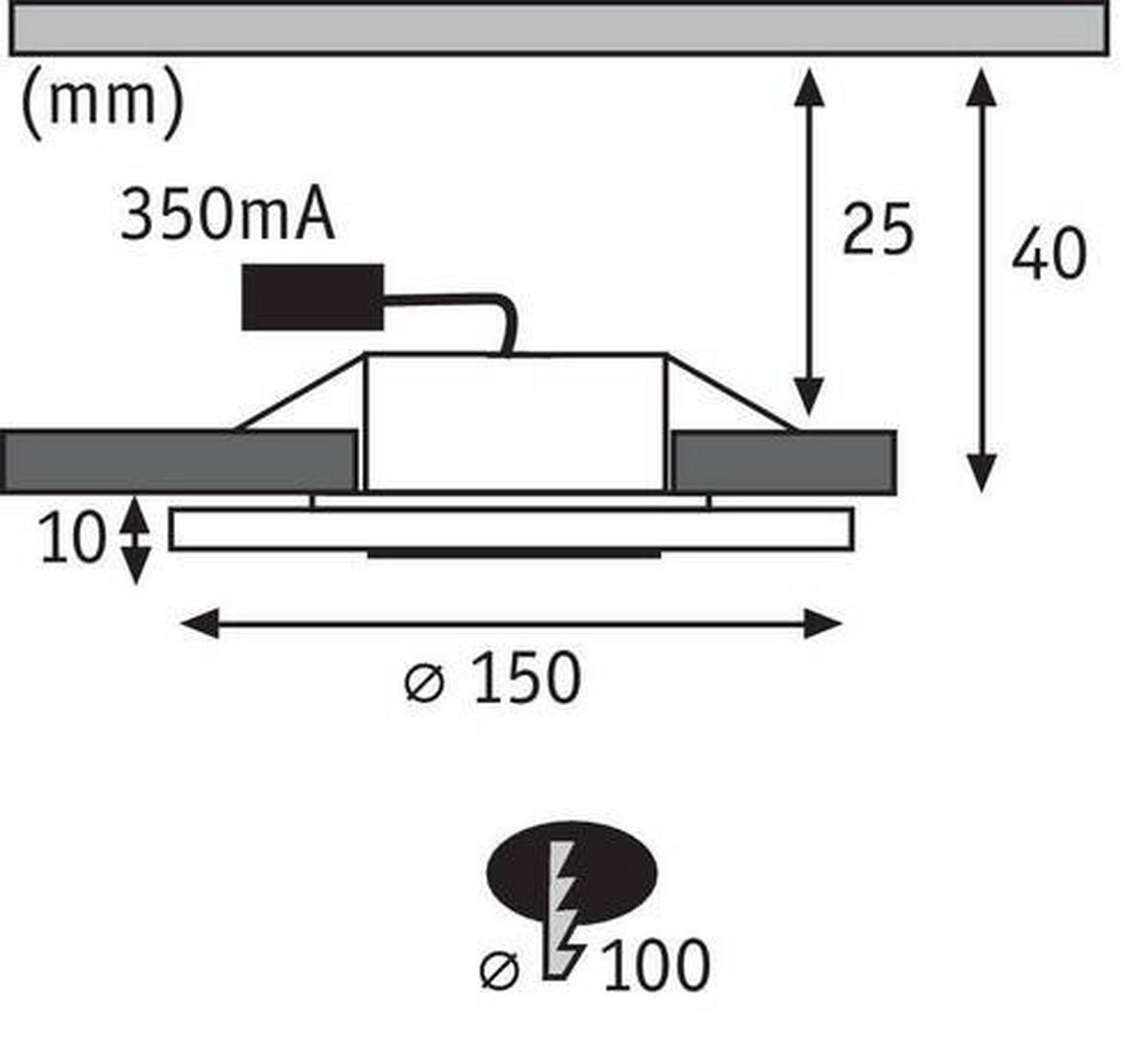 LED-Deckenleuchte EBL Whirl max. 6 Watt, 3-teilig - Basics, Metall (15cm) - Paulmann