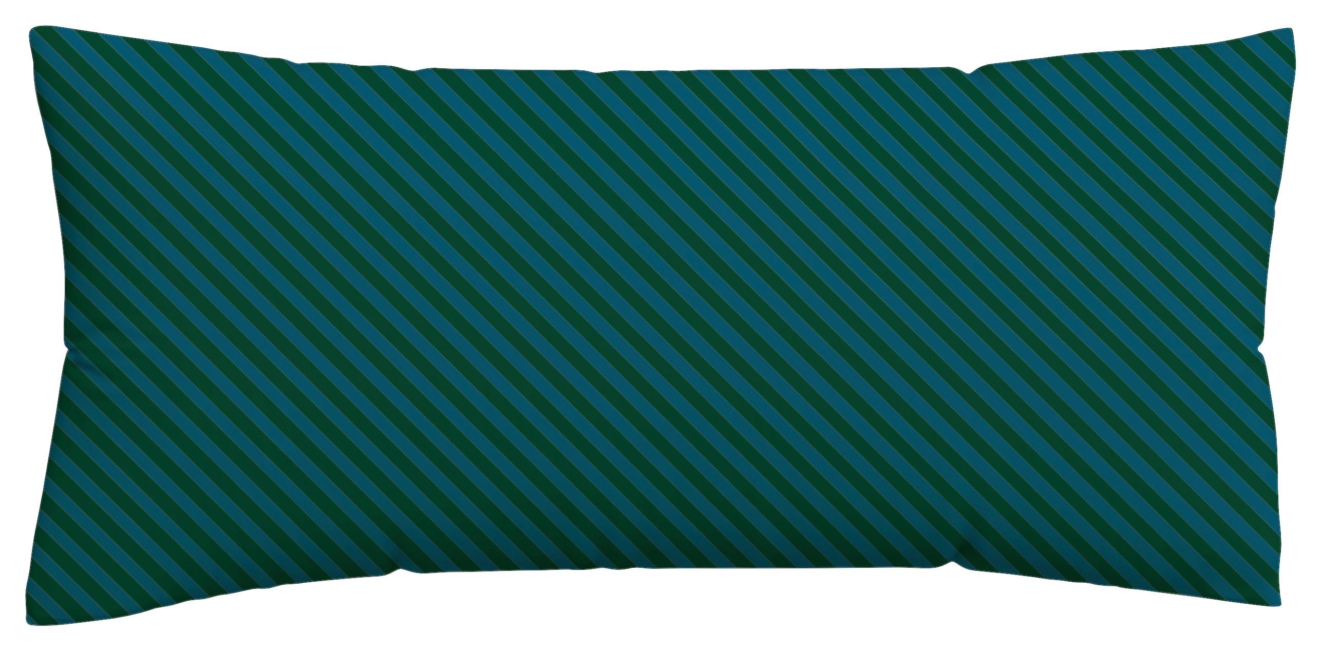 Kopfpolsterbezug Woven Satin Petrol/Dunkelgrün ca. 40x80cm - Dunkelgrün/Petrol, Basics, Textil (40/80cm) - Schlafgut