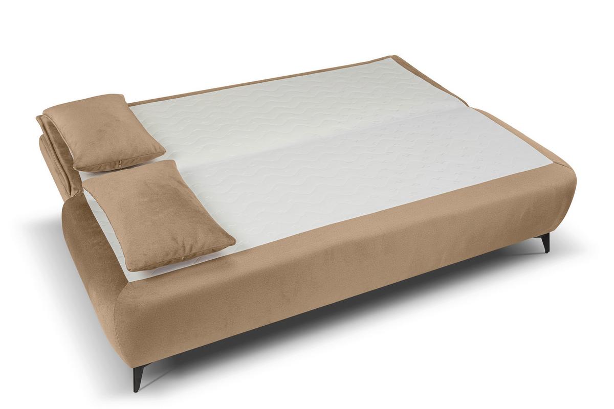 Schlafsofa Sendi Beigebraun - Beigebraun/Schwarz, Basics, Holz/Textil (210/103/90cm) - MID.YOU