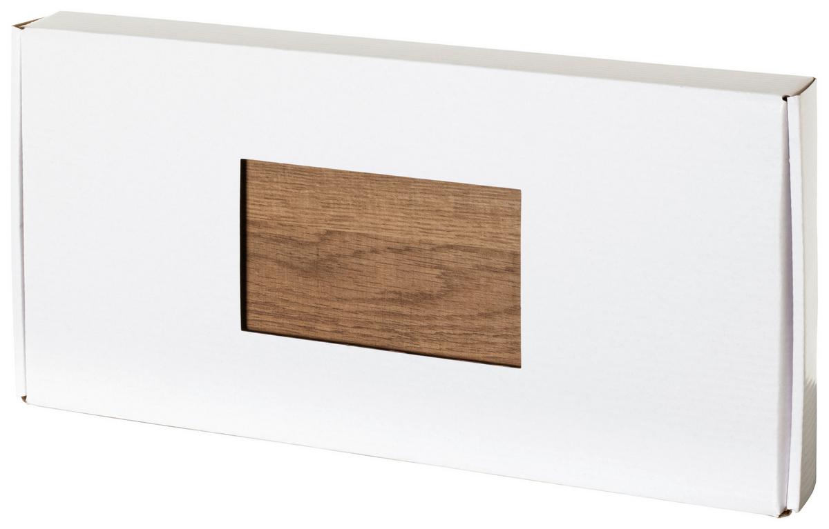 SKRZYNKA NA KLUCZE BOLOGNA - kolor dębowy/czarny, Basics, metal (20/40/4cm)