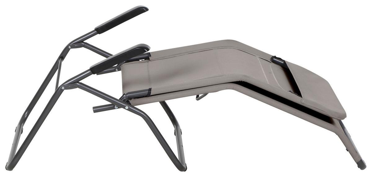 Gartenliege Anco Taupe Stahl - Taupe/Anthrazit, MODERN, Textil/Metall (72,5/103,5/144cm) - Siena Garden