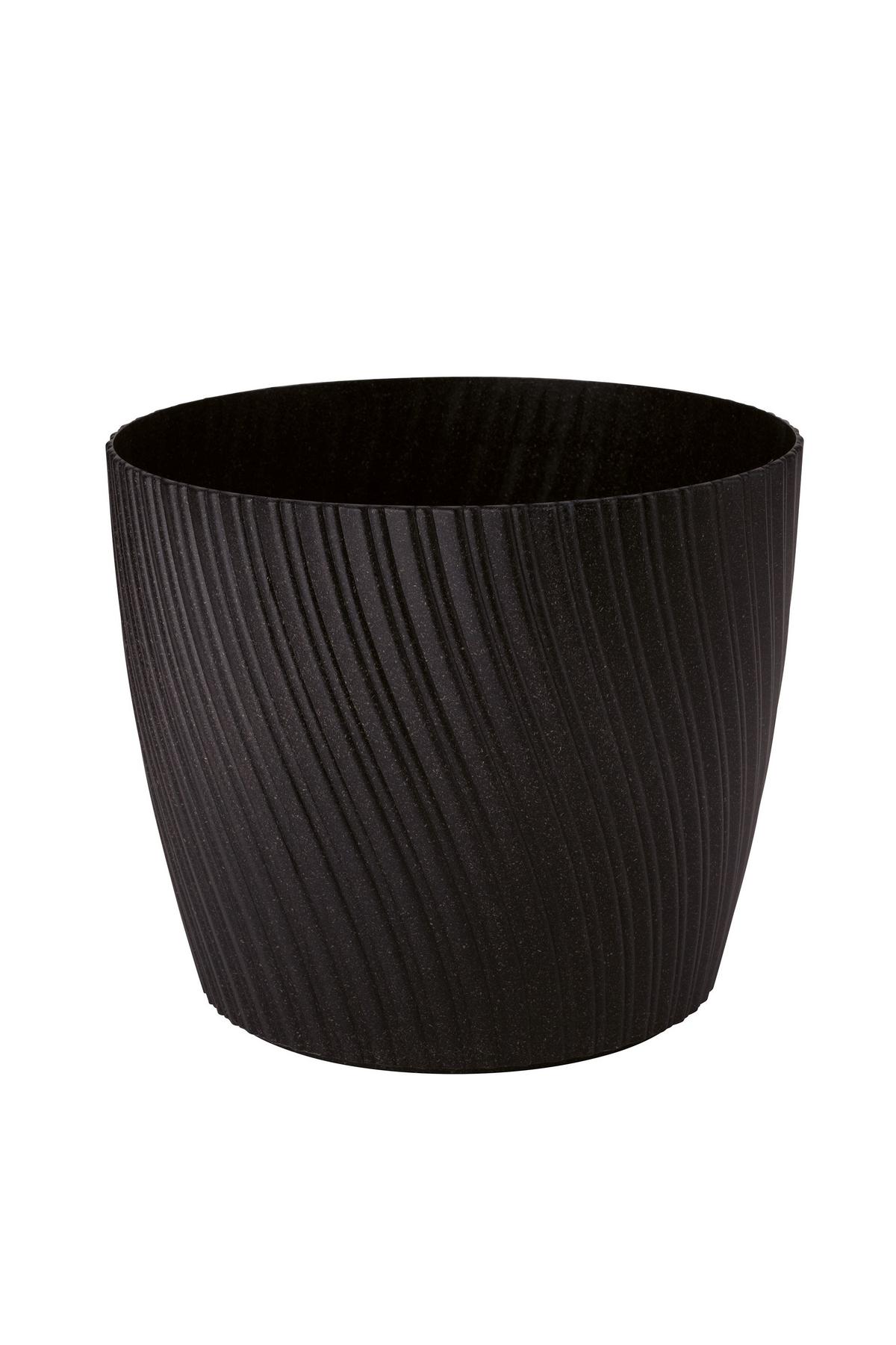 Kaspó Mira Eco Wood 17 - fekete, Konventionell, műanyag (16,7/13,99cm) - Mömax