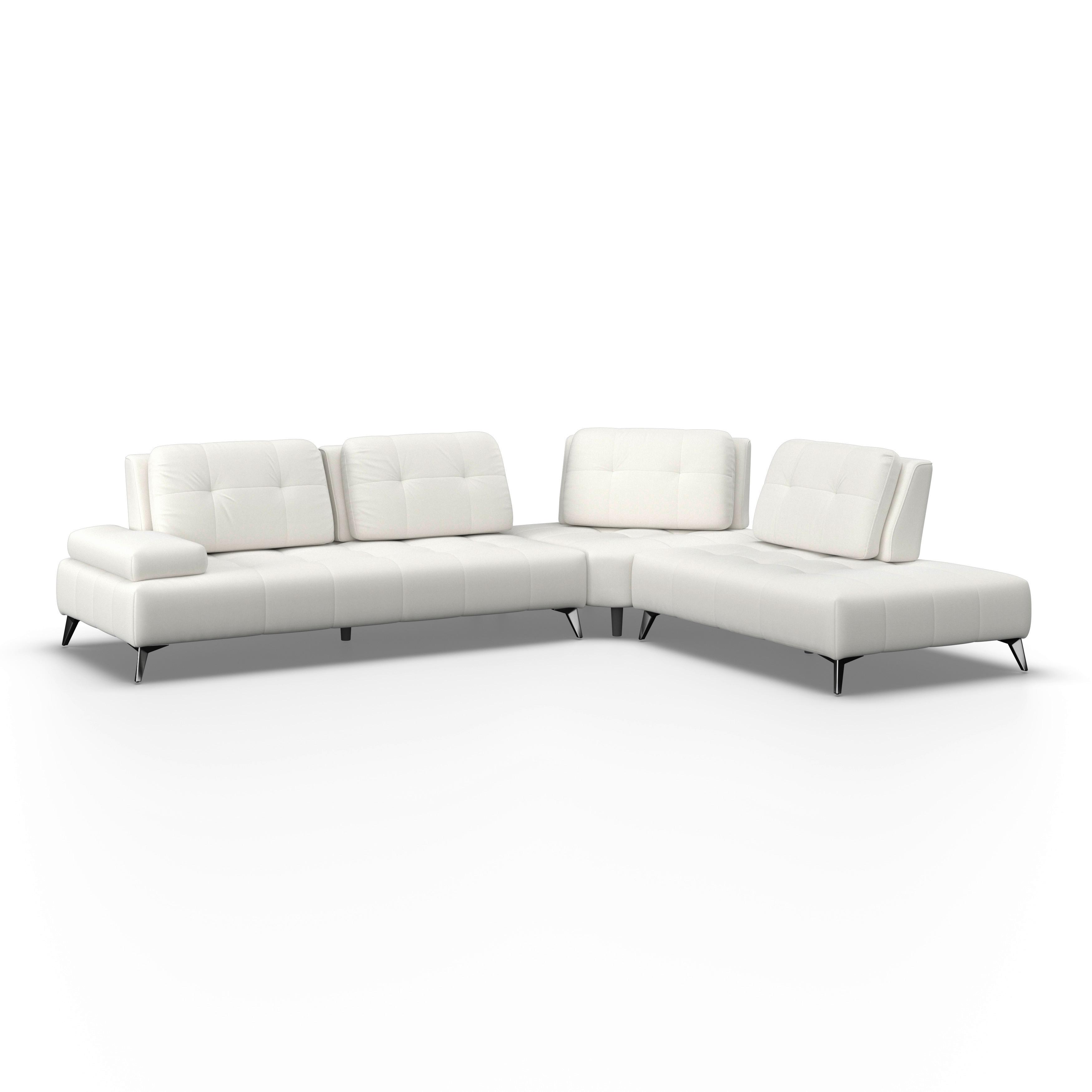 Wohnlandschaft Estella Creme Cord - Dunkelgrau/Creme, MODERN, Holz/Textil (326/85/270cm) - Bessagi Home