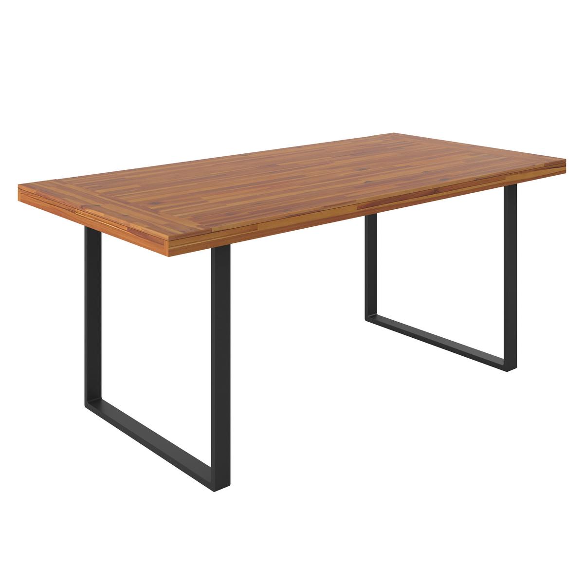 Gartenset Alina Schwarz Akazie Outdoorgewebe - Dunkelgrau/Schwarz, Modern, Holz/Textil (180/77/90cm) - Bessagi Garden