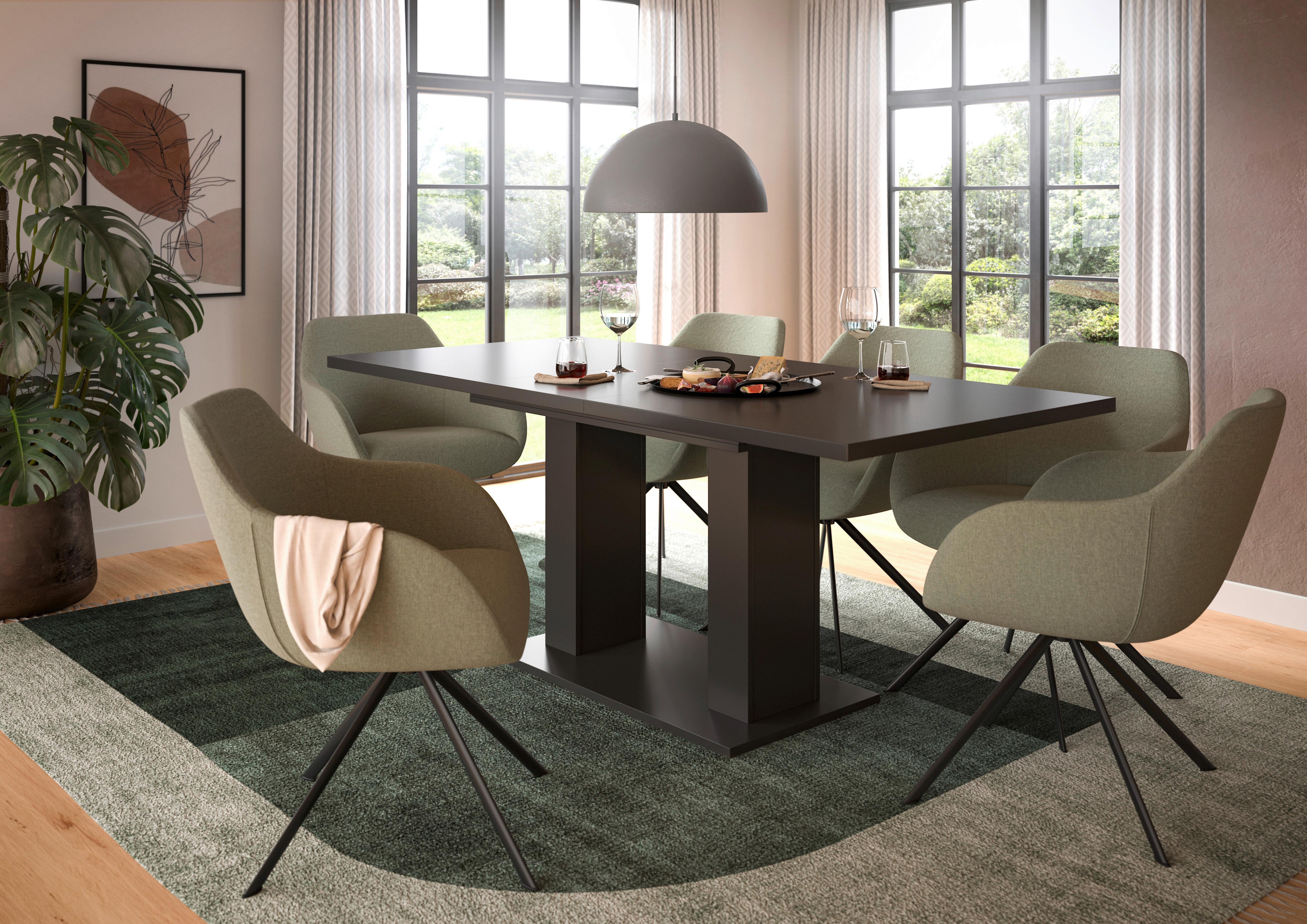 Ausziehtisch Marlon ca. 150x190 cm Grau/Eiche - Grau, KONVENTIONELL, Holzwerkstoff (150-190/90/76cm)