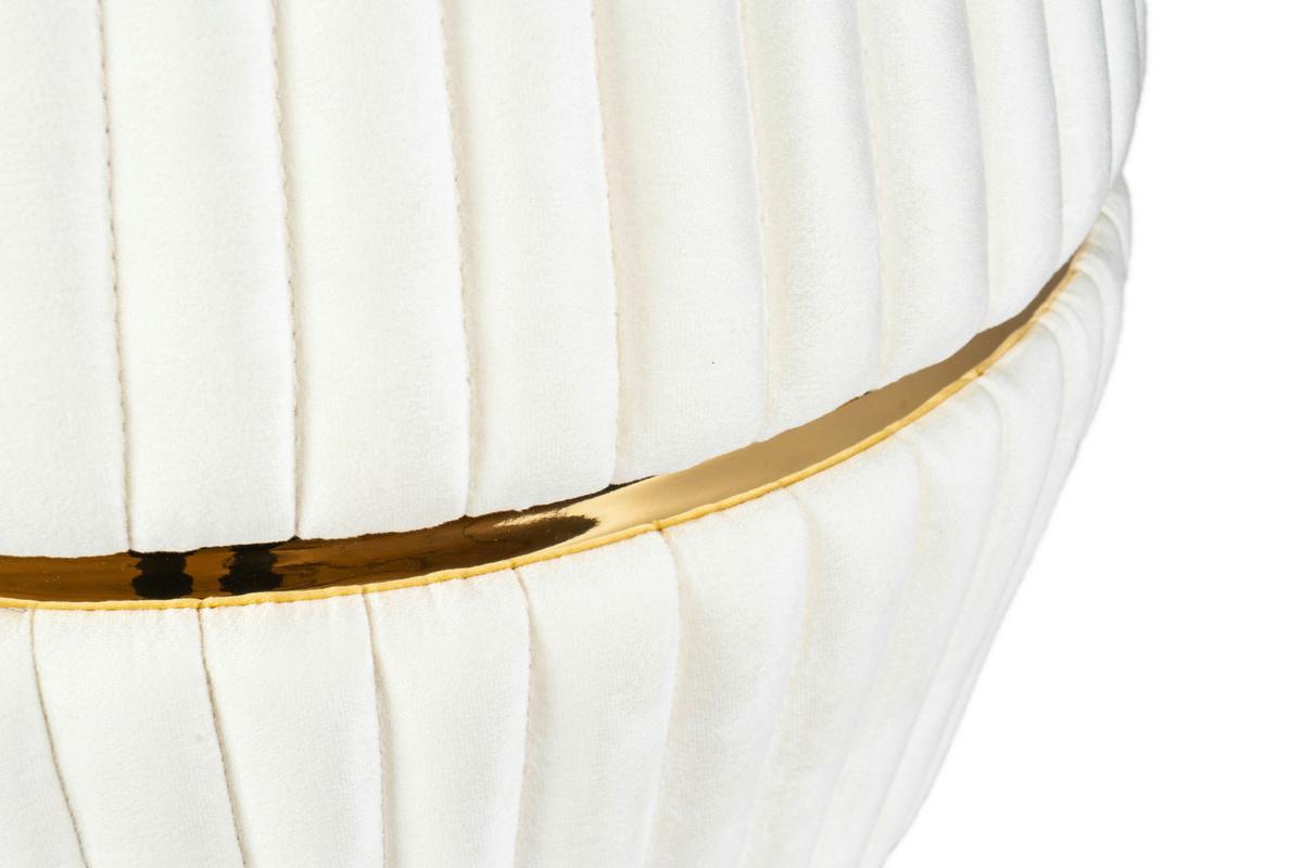 HOCKER DORIC 225 - Beige/Goldfarben, Design, Textil (51,5/53cm) - Kayoom