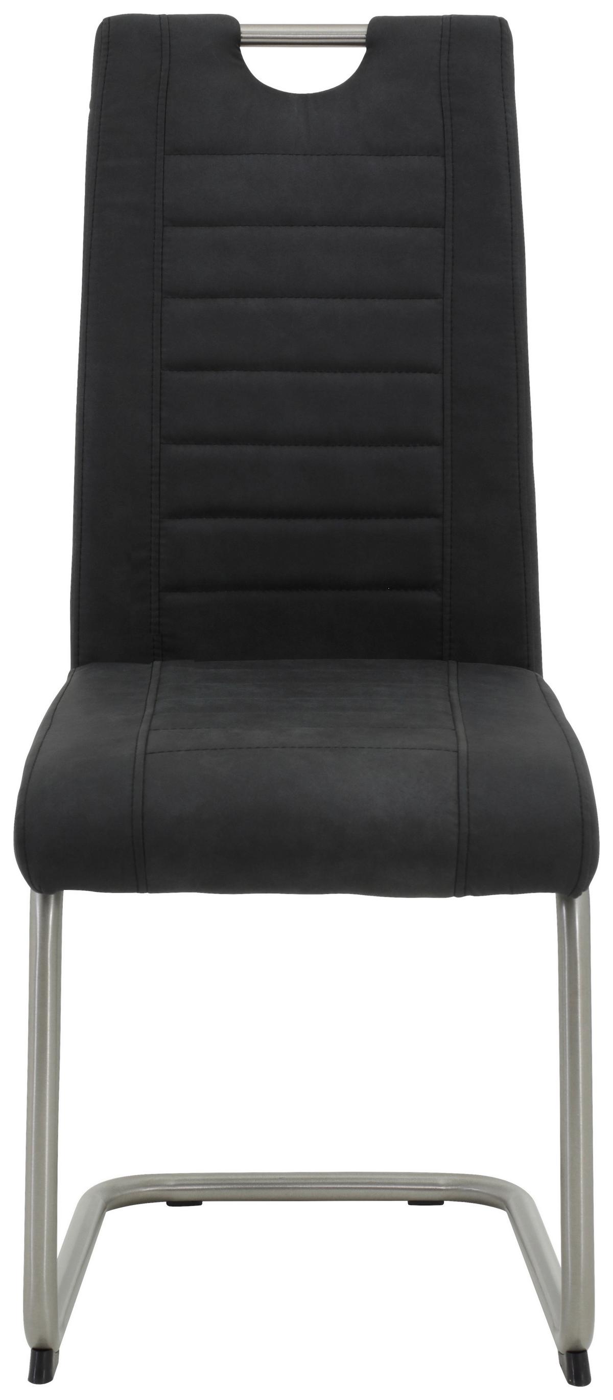 Schwingstuhl-Set ULLA S - Edelstahlfarben/Anthrazit, MODERN, Textil/Metall (43/98/59cm) - MID.YOU