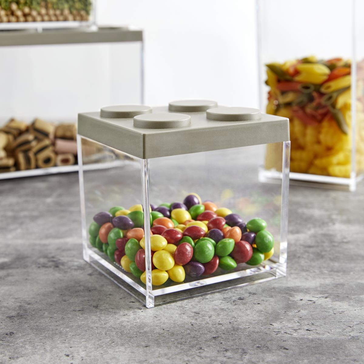 POJEMNIK KUCHENNY AGNETO - szarobrązowy/przezroczysty, tworzywo sztuczne (10/10/10,5cm)