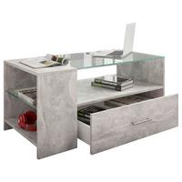 Klubska Miza Tindala, Beton - siva, Basics, steklo/leseni material (50/100/45cm) - MID.YOU