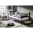 Tagesbett Schwarz 90x200cm - Schwarz, ROMANTIK / LANDHAUS, Metall (207/92/98cm) - Zandiara