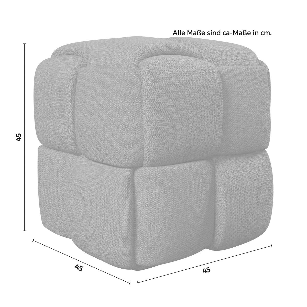 Hocker Ella Dunkelgrau Bouclé - Dunkelgrau/Schwarz, MODERN, Holz/Kunststoff (45/45/45cm) - Bessagi Home