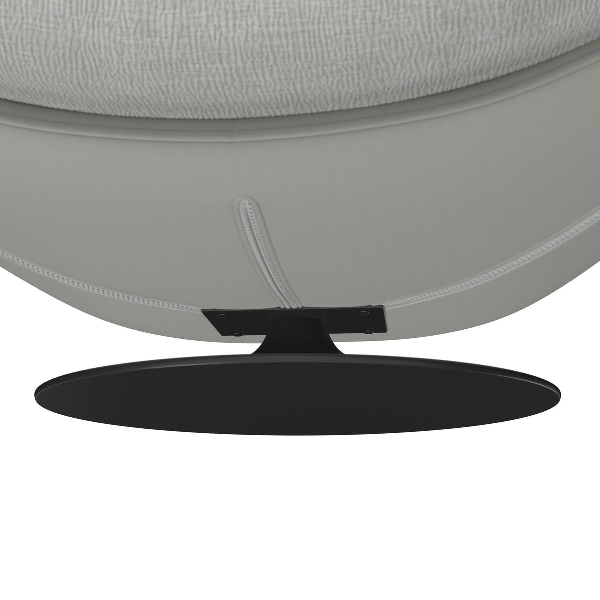 Sessel Lena Grau Struktursamt/Lederlook - Schwarz/Grau, MODERN, Textil/Metall (92/78/110cm) - Bessagi Home