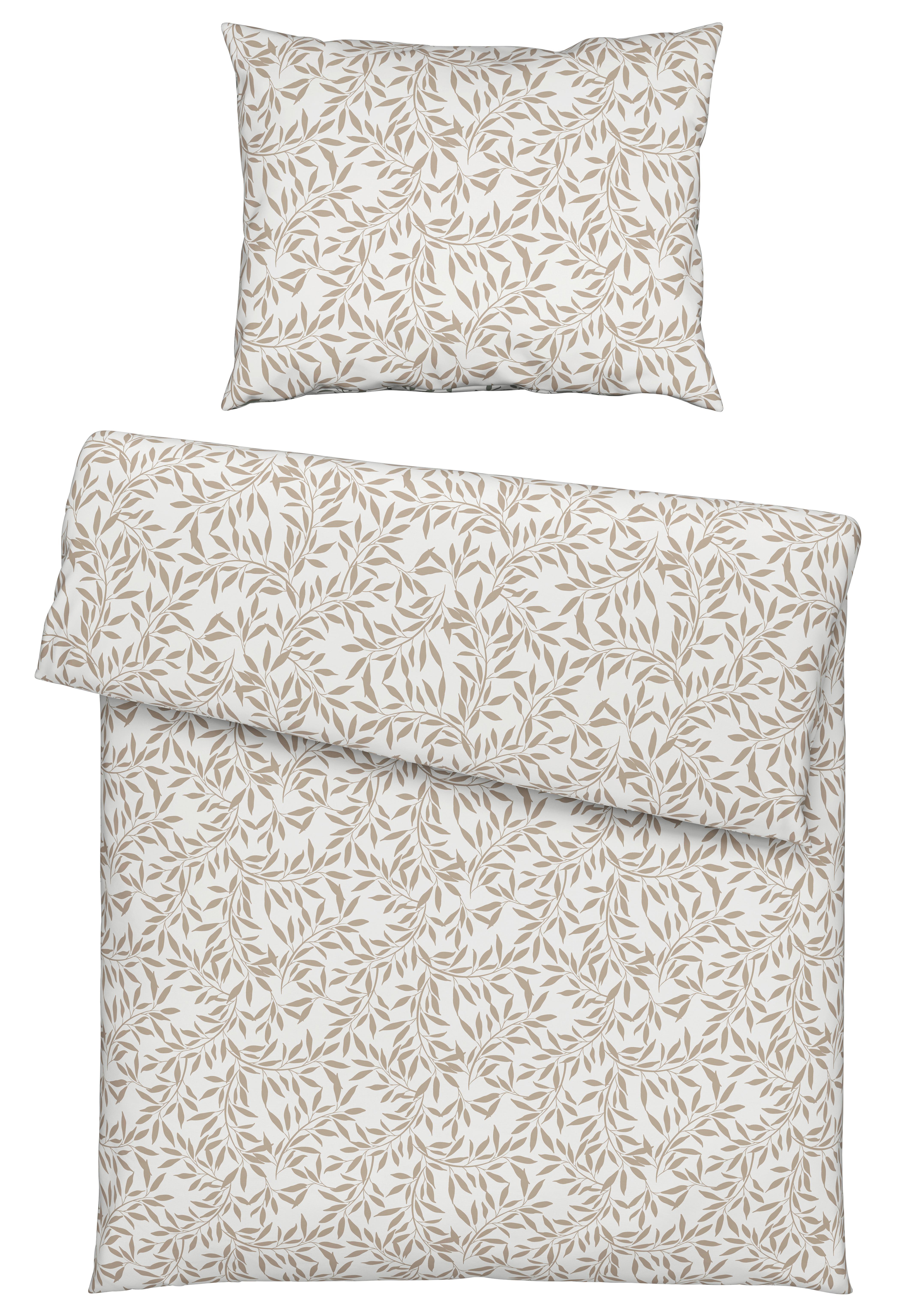 Ágyneműhuzat-garnitúra Tiffany - taupe/fehér, Konventionell, textil (140/200cm) - Modern Living