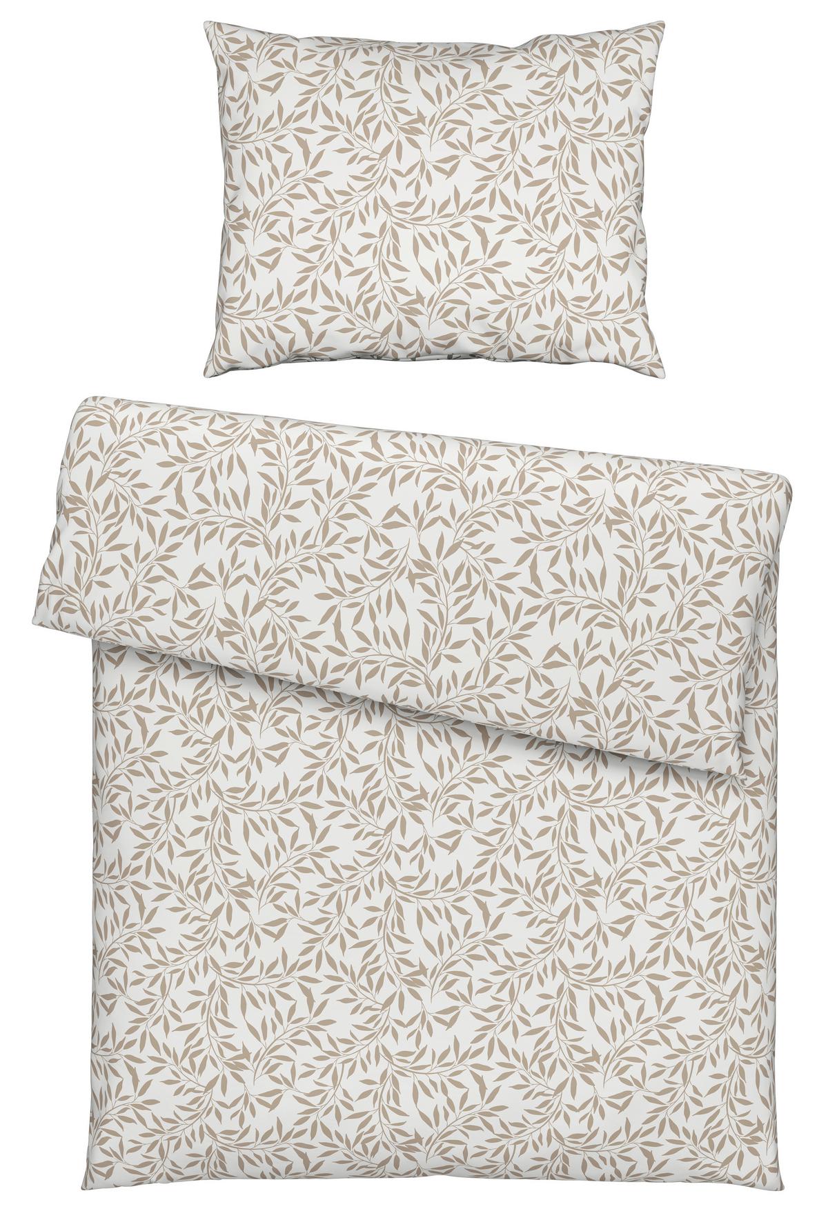 Ágyneműhuzat-garnitúra Tiffany - taupe/fehér, Konventionell, textil (140/200cm) - Modern Living