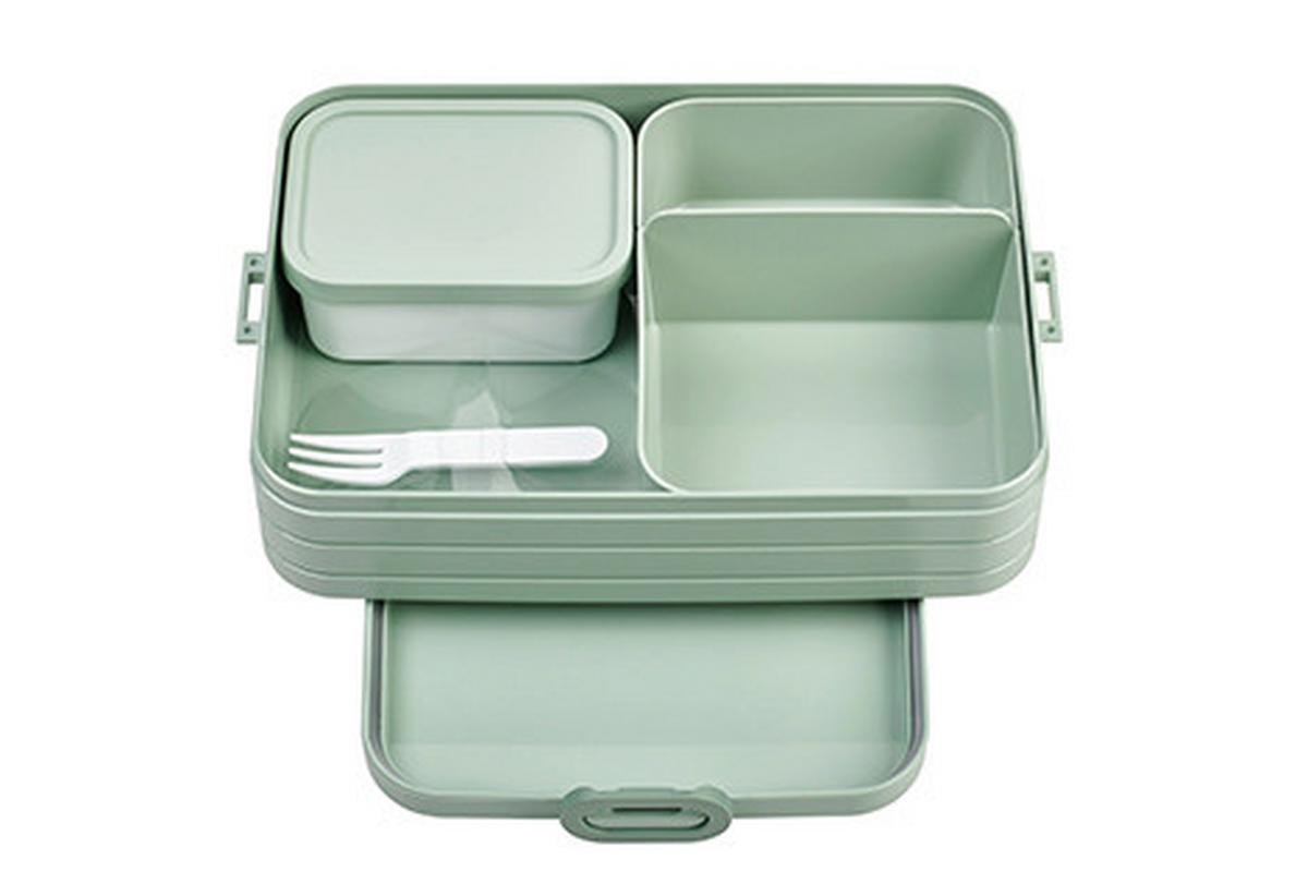PUDEŁKO NA LUNCH BENTO 107635694700 - szałwiowy, Konventionell, tworzywo sztuczne (25,5/17/6,5cm) - Mepal
