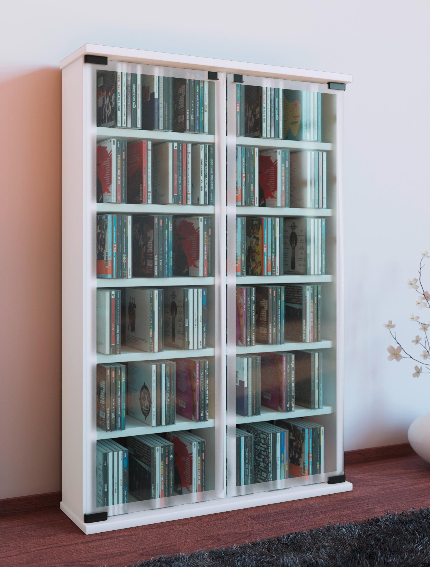 Regal Galerie, Bela - bela, Konvencionalno, steklo/leseni material (60/92/18cm) - MID.YOU