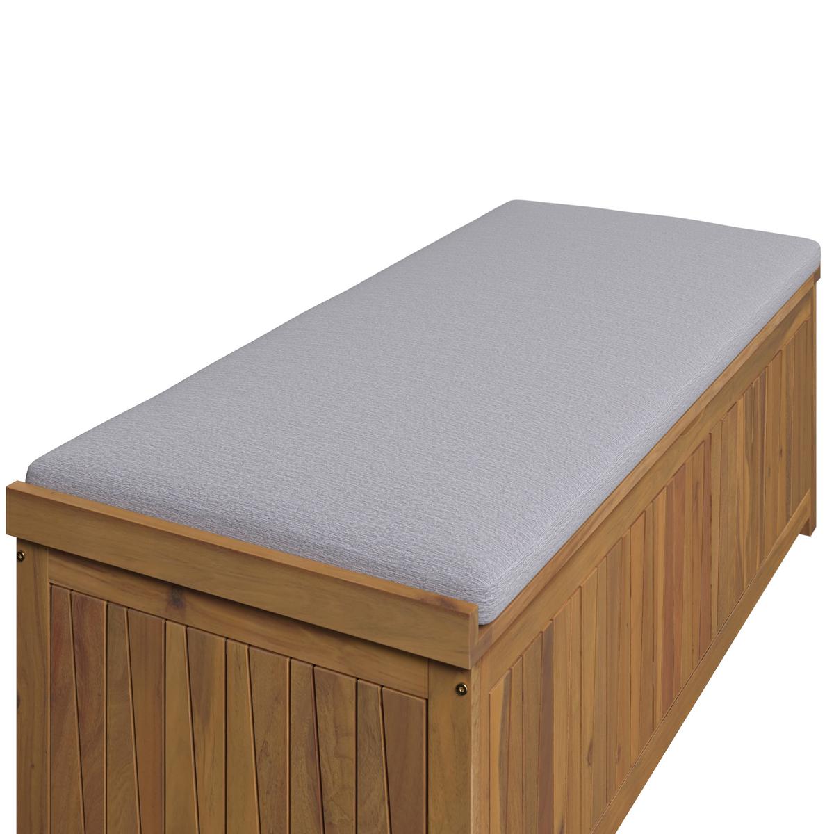 SKRZYNIA OGRODOWA SABAH - kolor akacjowy/szary, Modern, tkanina/drewno (140/50/60cm) - Ambia Garden