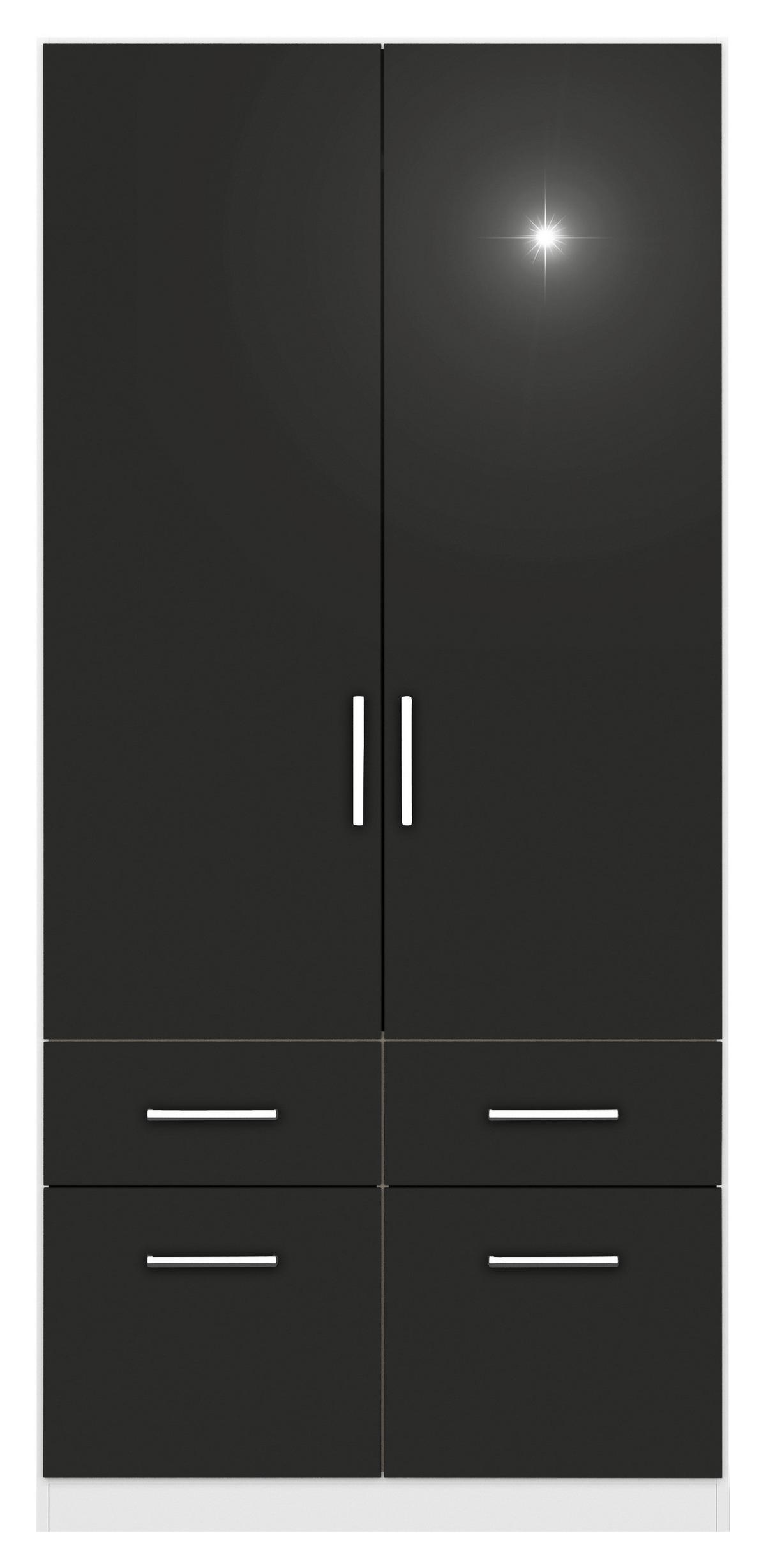 Ormar S Klasičnim Vratima Berlin - bijela/siva, Moderno, drvni materijal/plastika (91/197/54cm) - Modern Living