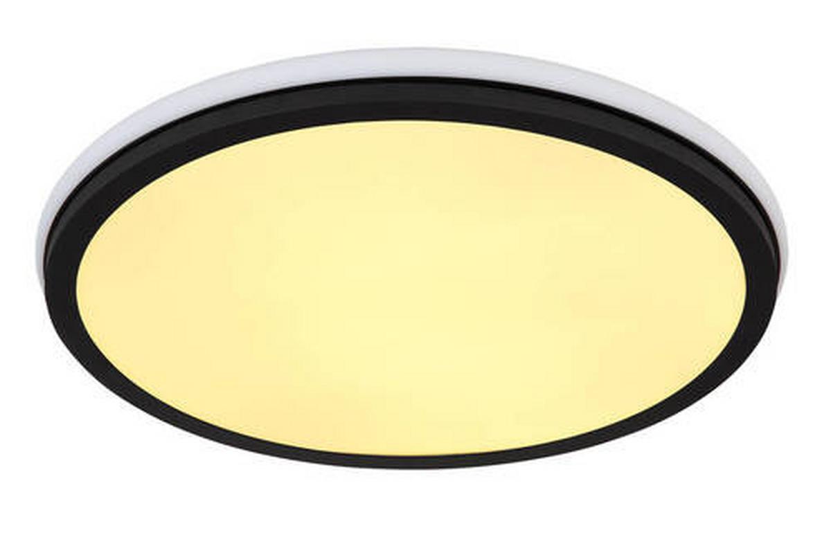 Stropna Led-svetilka Jaxxi, S Sijalko - črna/opal, Design, kovina/umetna masa (45/7cm) - Globo