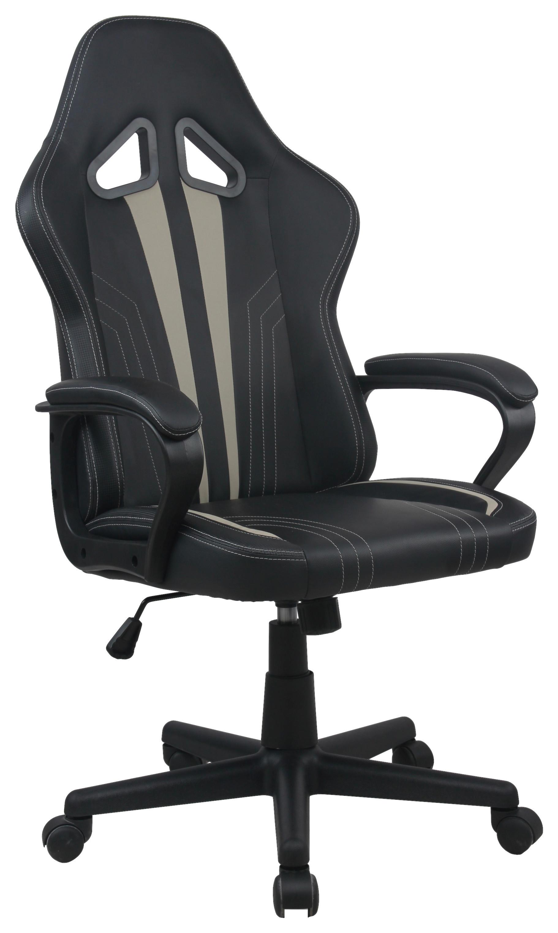 Scaun directorial ANNA - bej/alb, Modern, plastic/metal (57/112/57cm) - Modern Living