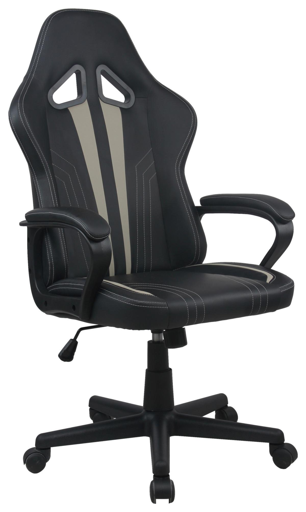 Scaun directorial ANNA - bej/alb, Modern, plastic/metal (57/112/57cm) - Modern Living