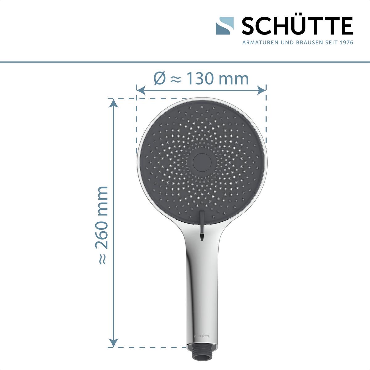 Handbrause Samoa Rain Anthrazit/Chromfarben - Chromfarben/Anthrazit, Kunststoff (13/26/3cm) - Based