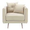 Relaxsessel Luis Beige Samt - Beige/Roségold, MODERN, Holz/Textil (90/87/87cm) - Bessagi Home