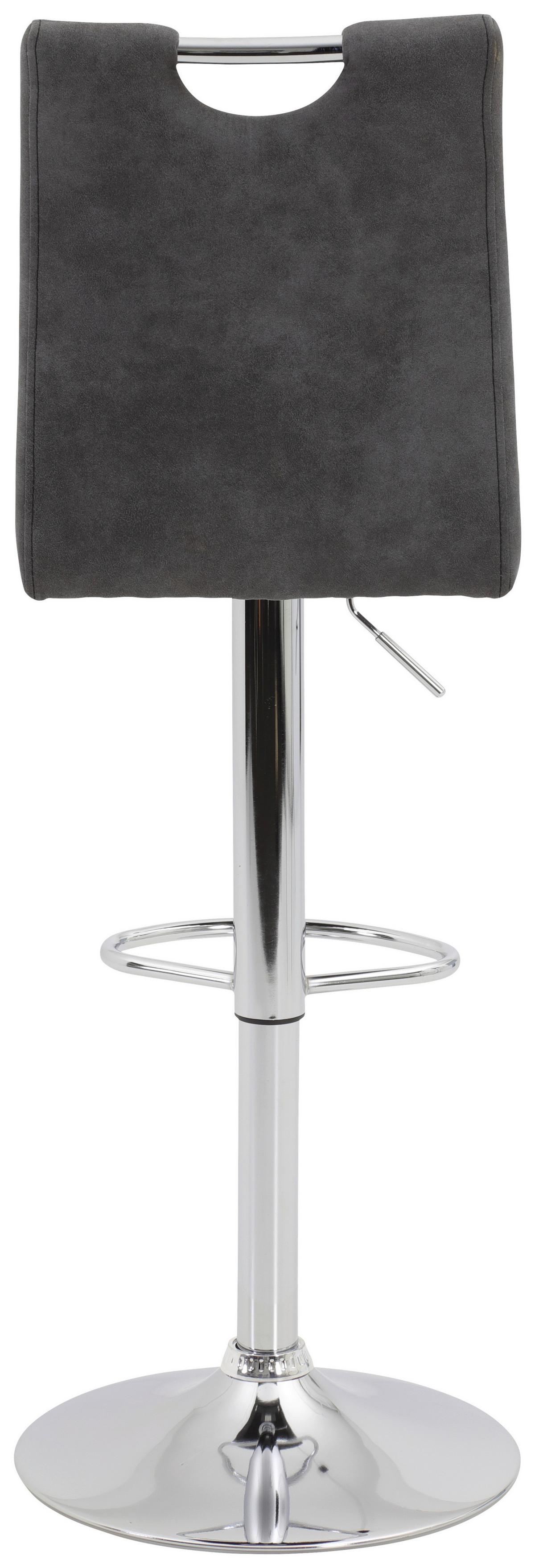 STOŁEK BAROWY MIRANDA II H - antracytowy/kolor chromowy, Konventionell, metal/tkanina (38/97-119/50cm) - Carryhome