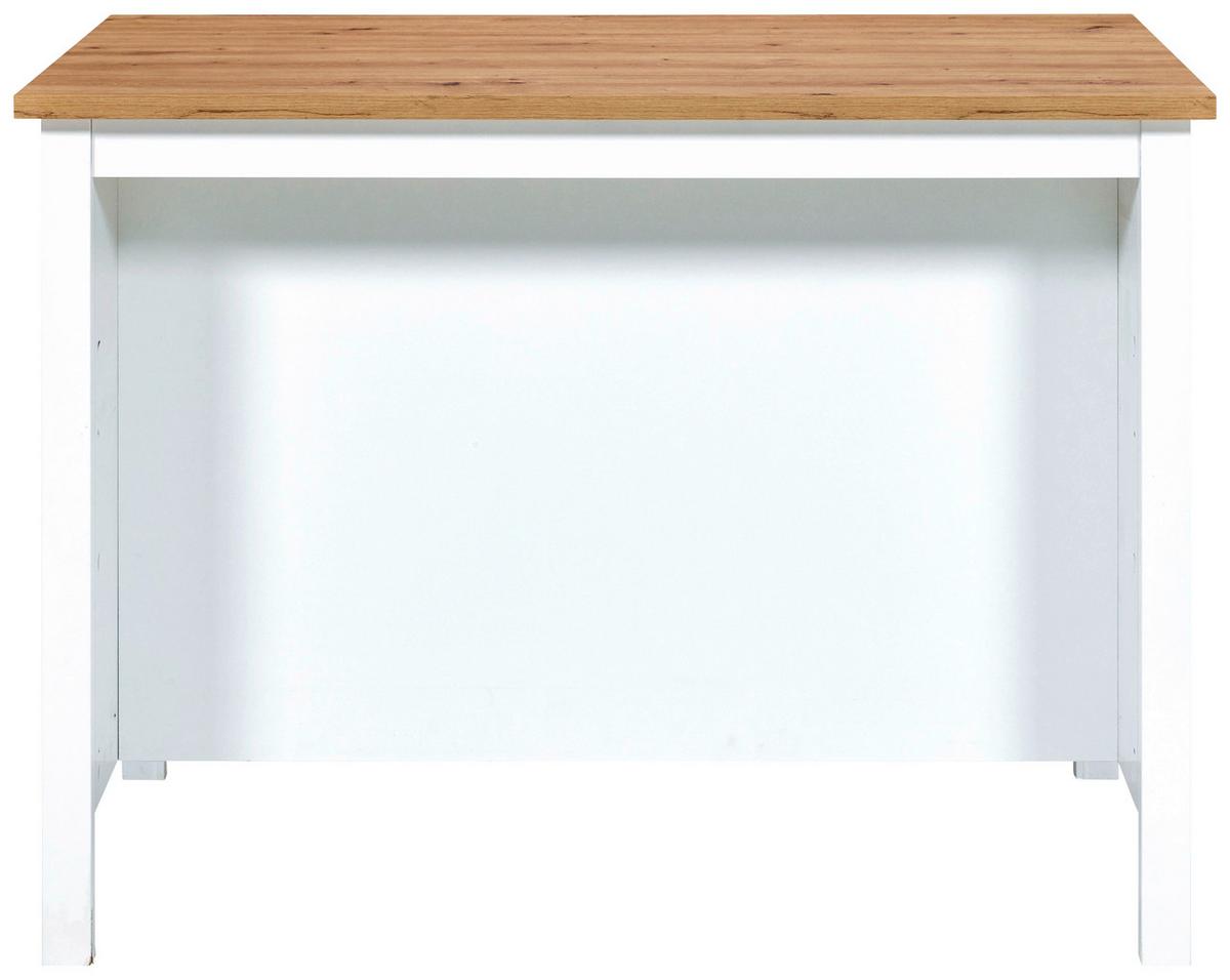Kücheninsel Sicilia Weiß - Silberfarben/Weiß, MODERN, Holzwerkstoff/Metall (124/91/75cm) - Mömax