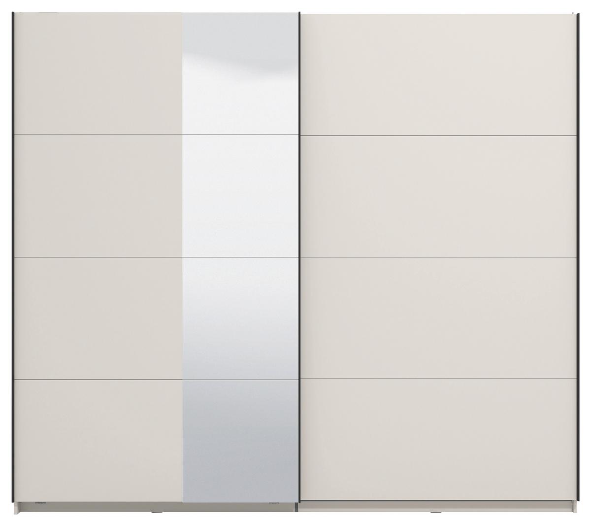Schwebetürenschrank Gard Kaschmirfarben - Kaschmir/Schwarz, KONVENTIONELL, Holzwerkstoff/Metall (245/217/61cm) - Mömax