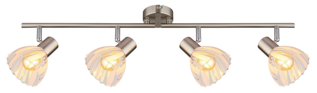 STRAHLER 54315-4 ZACHERY - Nickelfarben, Konventionell, Glas/Metall (70/13/19cm) - Globo