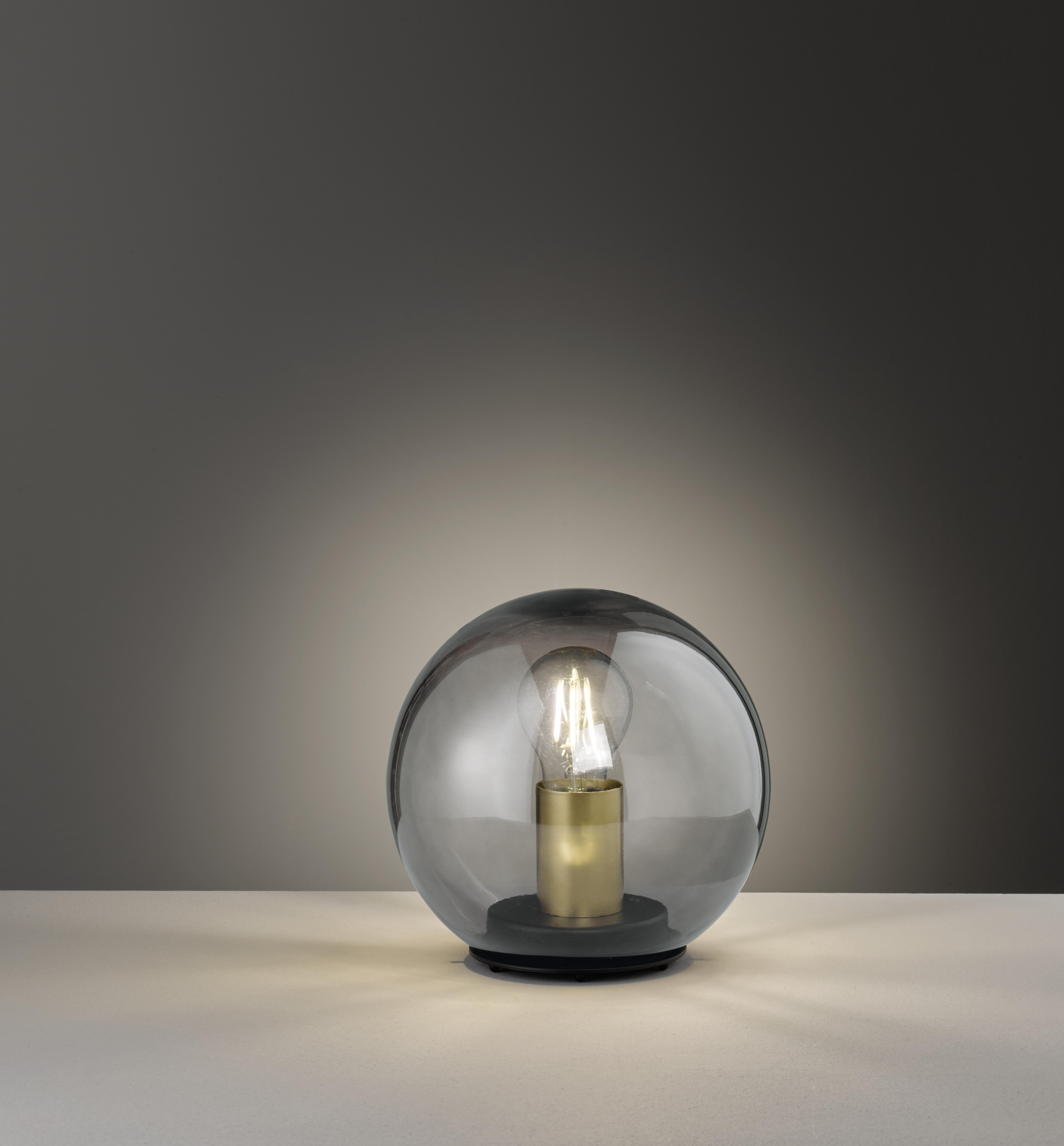 LAMPA STOŁOWA 50280 DINI - kolor mosiężny/przejrzysty, Design, metal/szkło (20cm) - Fischer & Honsel