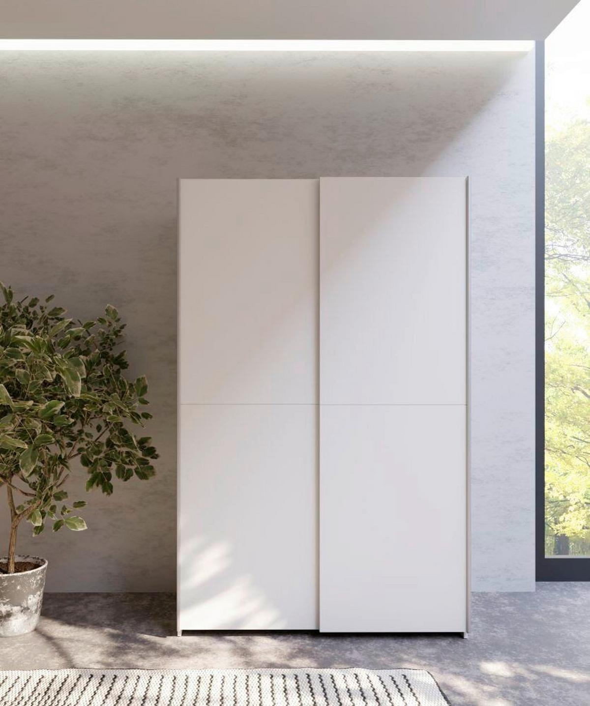 dulap SCHACH MATT - alb, Modern, metal/material pe bază de lemn (120,1/190,5/61,2cm)