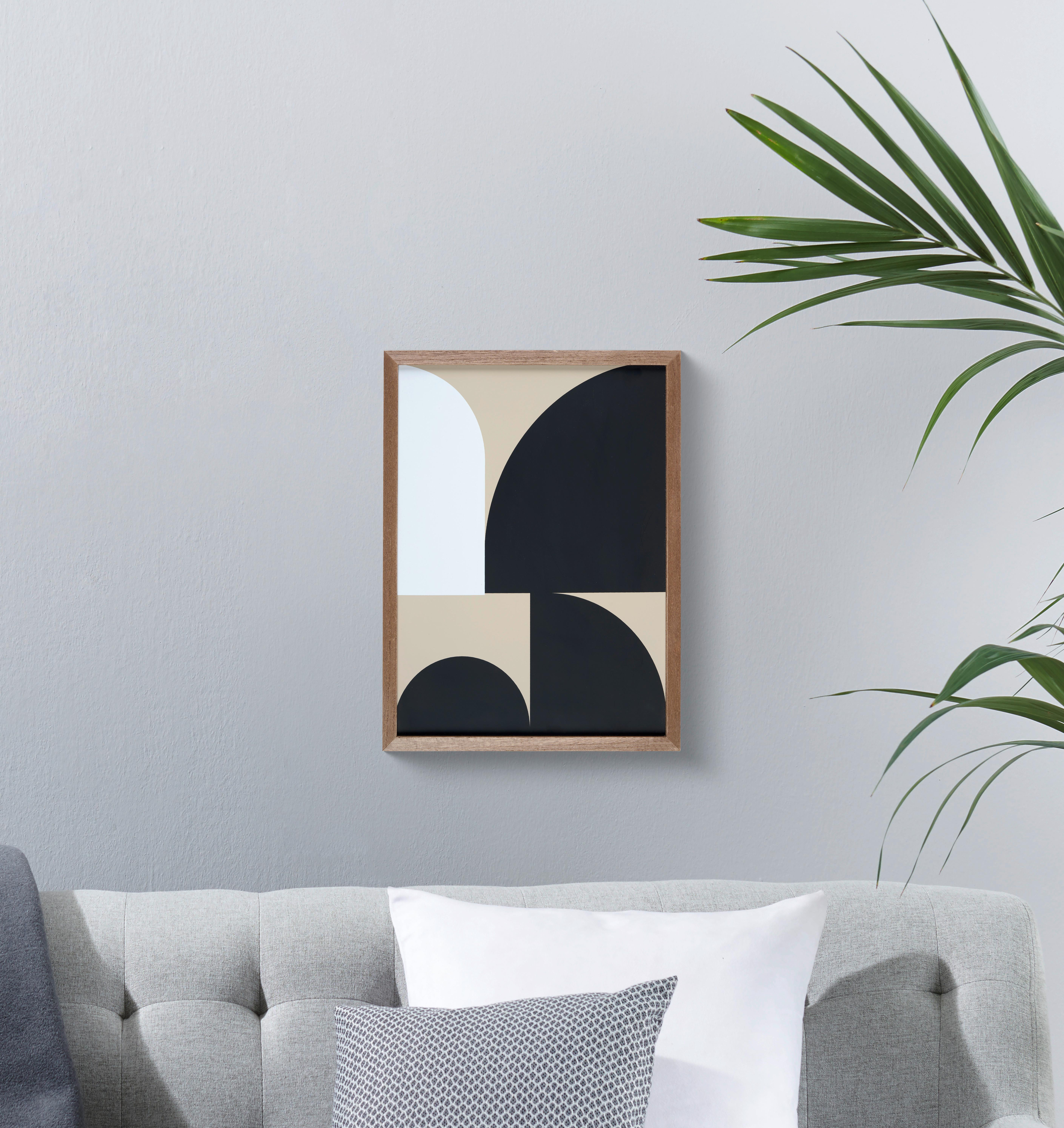 Wanddeko Clea in Multicolor - Hellbraun/Beige, Basics, Holz/Papier (30/40/1,5cm) - Modern Living
